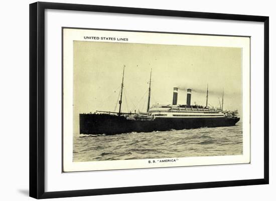 United States Lines, USL, S.S. America, Dampfschiff-null-Framed Giclee Print