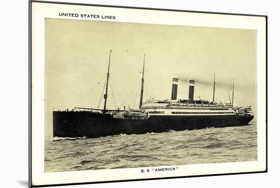 United States Lines, USL, S.S. America, Dampfschiff-null-Mounted Giclee Print
