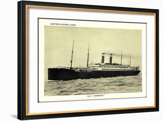 United States Lines, USL, S.S. America, Dampfschiff-null-Framed Giclee Print