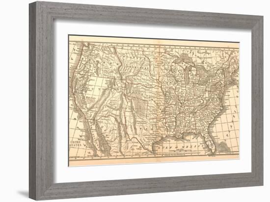 United States Map, 1849-null-Framed Giclee Print