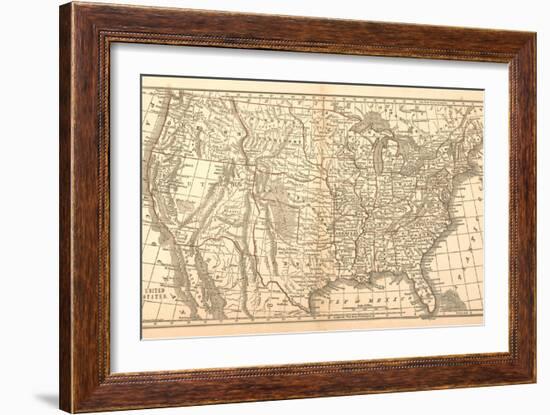 United States Map, 1849-null-Framed Giclee Print