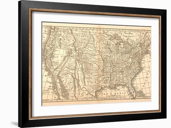 United States Map, 1849-null-Framed Giclee Print