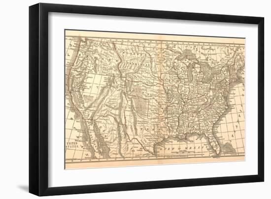 United States Map, 1849-null-Framed Giclee Print