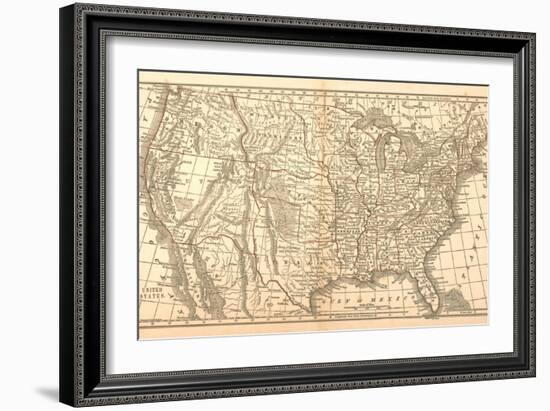 United States Map, 1849-null-Framed Giclee Print