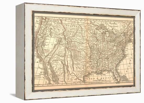 United States Map, 1849-null-Framed Premier Image Canvas