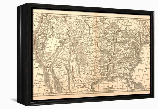 United States Map, 1849-null-Framed Premier Image Canvas