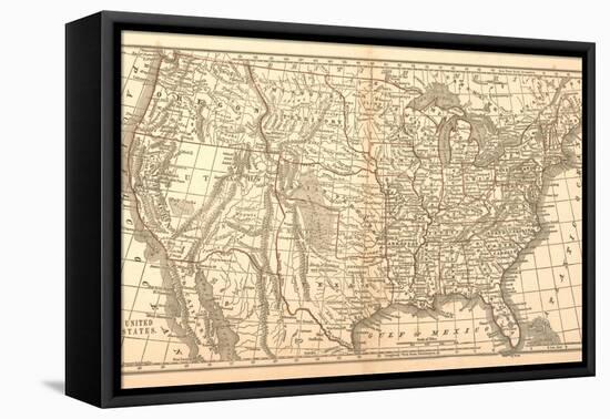 United States Map, 1849-null-Framed Premier Image Canvas