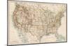 United States Map, 1870s-null-Mounted Premium Giclee Print
