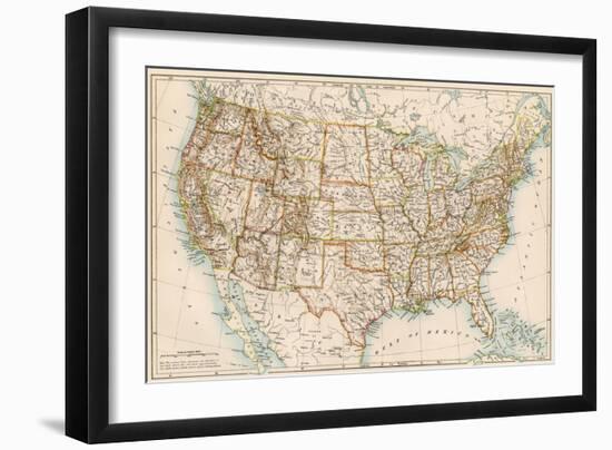 United States Map, 1870s-null-Framed Giclee Print