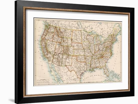 United States Map, 1870s-null-Framed Giclee Print