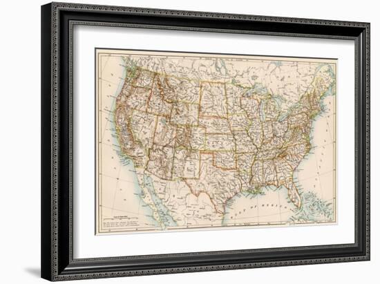 United States Map, 1870s-null-Framed Giclee Print