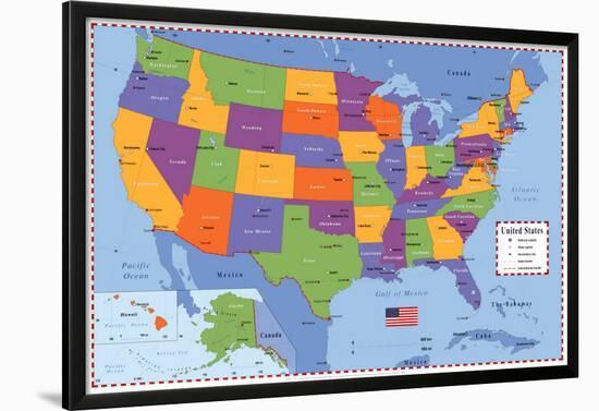 'United States Map' Framed Art Print | Art.com