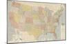 United States Map-The Vintage Collection-Mounted Giclee Print