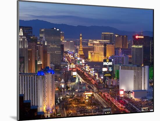 United States of America, Nevada, Las Vegas, Elevated Dusk View of the Hotels and Casinos Along the-Gavin Hellier-Mounted Photographic Print