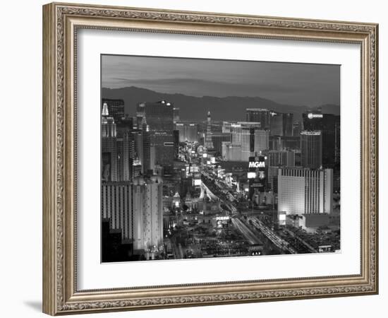 United States of America, Nevada, Las Vegas, Elevated Dusk View of the Hotels and Casinos Along the-Gavin Hellier-Framed Photographic Print