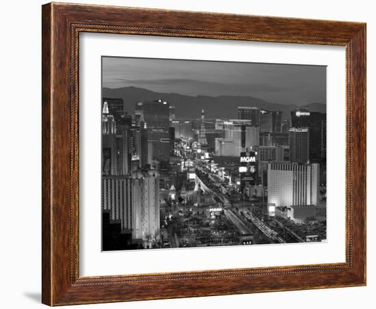 United States of America, Nevada, Las Vegas, Elevated Dusk View of the Hotels and Casinos Along the-Gavin Hellier-Framed Photographic Print