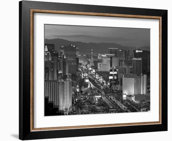 United States of America, Nevada, Las Vegas, Elevated Dusk View of the Hotels and Casinos Along the-Gavin Hellier-Framed Photographic Print