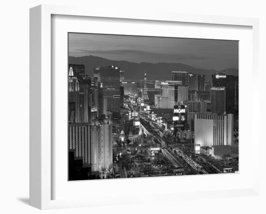 United States of America, Nevada, Las Vegas, Elevated Dusk View of the Hotels and Casinos Along the-Gavin Hellier-Framed Photographic Print