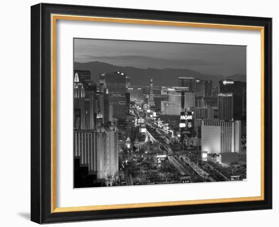 United States of America, Nevada, Las Vegas, Elevated Dusk View of the Hotels and Casinos Along the-Gavin Hellier-Framed Photographic Print