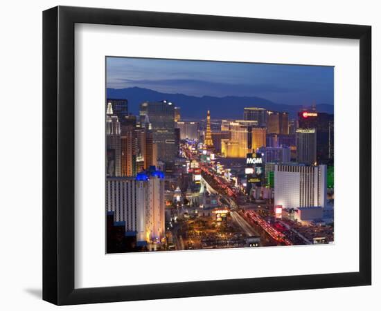 United States of America, Nevada, Las Vegas, Elevated Dusk View of the Hotels and Casinos Along the-Gavin Hellier-Framed Photographic Print