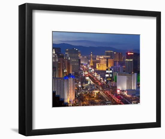 United States of America, Nevada, Las Vegas, Elevated Dusk View of the Hotels and Casinos Along the-Gavin Hellier-Framed Photographic Print