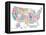 United States of America Stylized Text Map Colorful-null-Framed Stretched Canvas