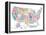 United States of America Stylized Text Map Colorful-null-Framed Stretched Canvas