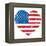 United States On America Retro Heart Flag-RedKoala-Framed Stretched Canvas