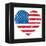 United States On America Retro Heart Flag-RedKoala-Framed Stretched Canvas