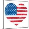 United States On America Retro Heart Flag-RedKoala-Mounted Art Print