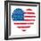 United States On America Retro Heart Flag-RedKoala-Framed Art Print