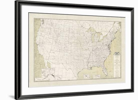 United States Outline Map-The Vintage Collection-Framed Giclee Print