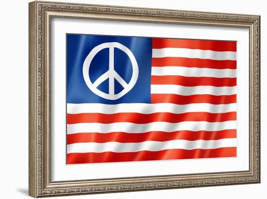 United States Peace Flag-daboost-Framed Art Print