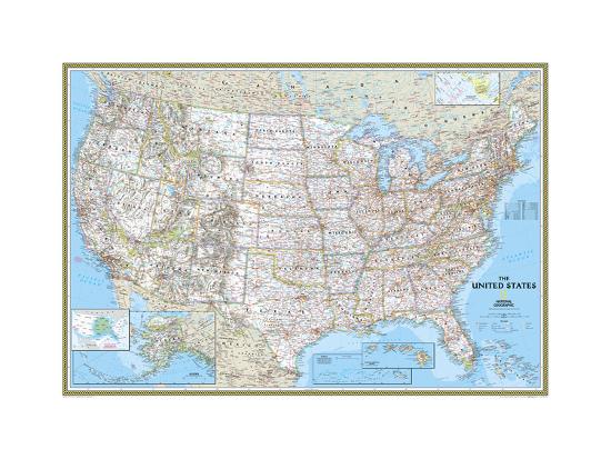 united states political map art print by national geographic maps artcom
