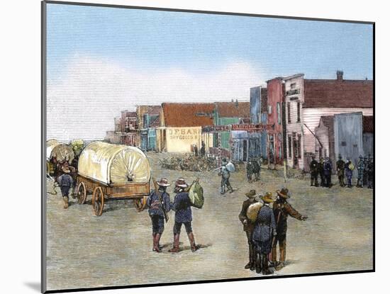 United States. Purcell. Oklahoma. Main Street after the Land Rush, 1889.-Tarker-Mounted Giclee Print