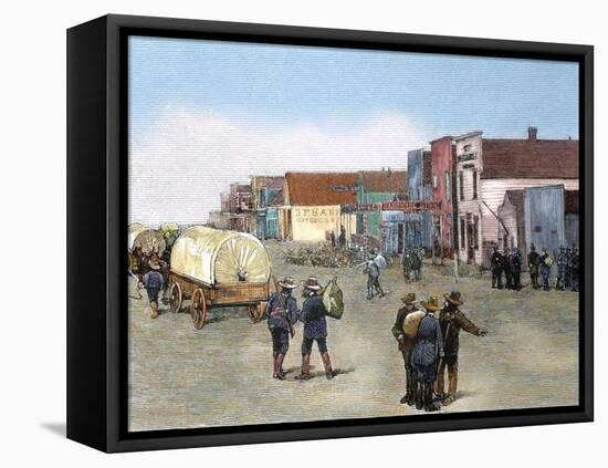 United States. Purcell. Oklahoma. Main Street after the Land Rush, 1889.-Tarker-Framed Premier Image Canvas