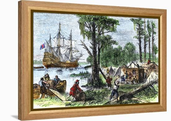 United States, State of Virginia: First Settlers to Build the City of Jamestown, Colony of Virginia-null-Framed Premier Image Canvas