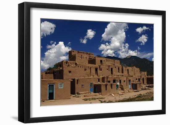 United States, Taos Pueblo, Adobe Buildings-null-Framed Giclee Print