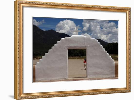 United States. Taos Pueblo. Arched Entrance to the St Jerome Chapel, 1850-null-Framed Giclee Print