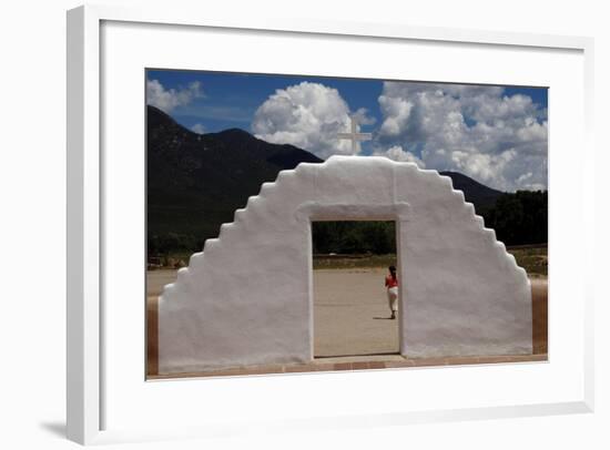 United States. Taos Pueblo. Arched Entrance to the St Jerome Chapel, 1850-null-Framed Giclee Print