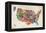 United States Text Map-Michael Tompsett-Framed Stretched Canvas