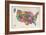 United States Text Map-Michael Tompsett-Framed Premium Giclee Print