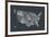 United States Text Map-Michael Tompsett-Framed Art Print