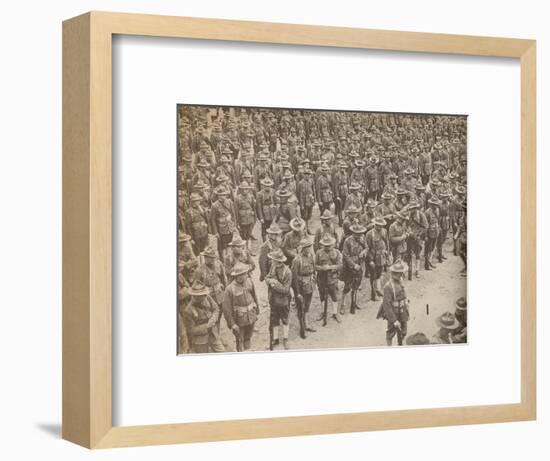 United States Troops on parade before their march through London on August 15, 1917-Unknown-Framed Photographic Print