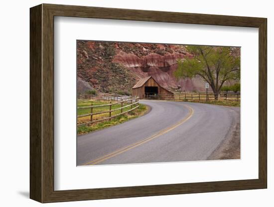 United States, Utah, Capitol Reef National Park, Historic Wooden Barn at Fruita-David Wall-Framed Photographic Print