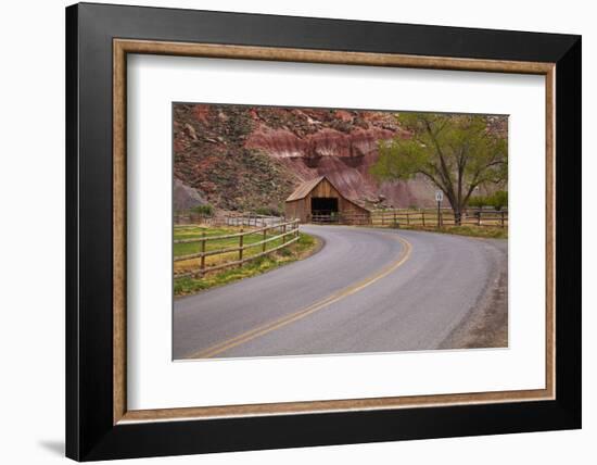 United States, Utah, Capitol Reef National Park, Historic Wooden Barn at Fruita-David Wall-Framed Photographic Print