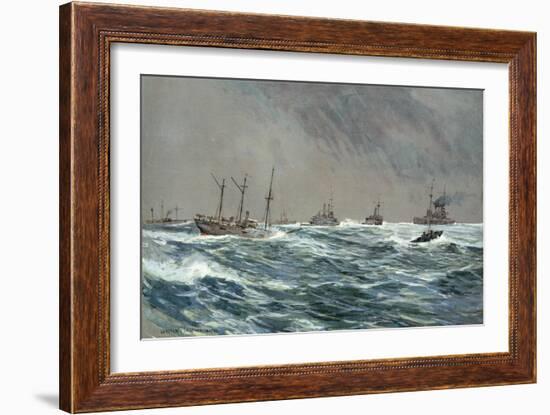 United States War-Ships in a Blow-Squally Weather Off the Cuban Coast-Carlton T. Chapman-Framed Giclee Print