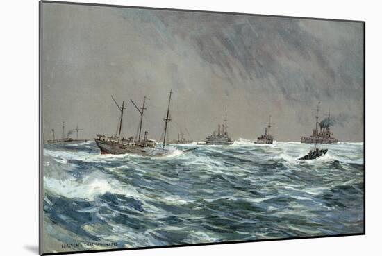 United States War-Ships in a Blow-Squally Weather Off the Cuban Coast-Carlton T. Chapman-Mounted Giclee Print