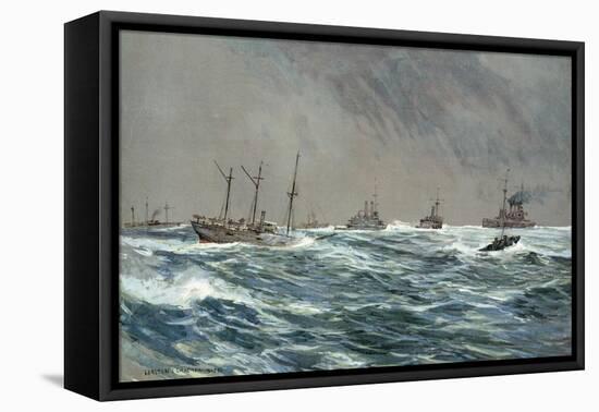 United States War-Ships in a Blow-Squally Weather Off the Cuban Coast-Carlton T. Chapman-Framed Premier Image Canvas