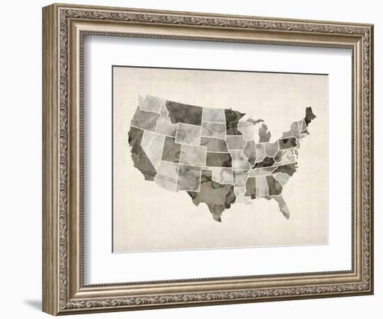 United States Watercolor Map-Michael Tompsett-Framed Art Print